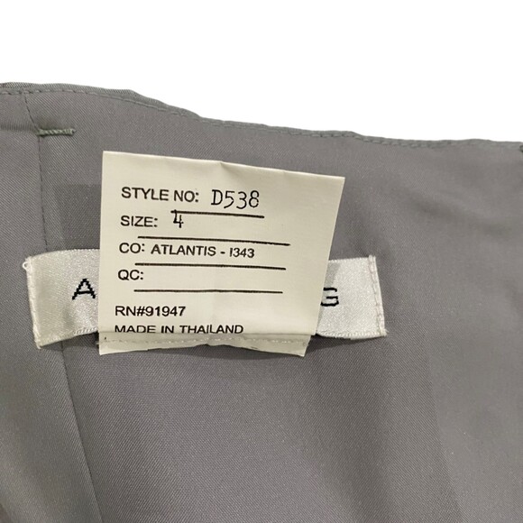 Alfred Sung D538 Size 4  Dress Pockets Atlantis Gray Strapless Cocktail NWT - Picture 10 of 14